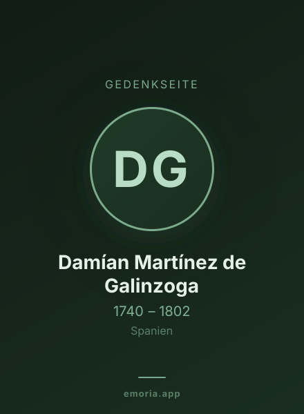 Gedenkportrait von Damían Martínez de Galinzoga
