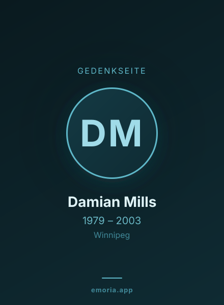 Gedenkportrait von Damian Mills
