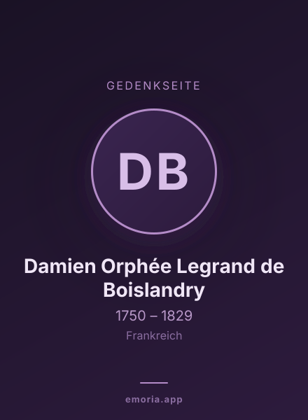 Gedenkportrait von Damien Orphée Legrand de Boislandry