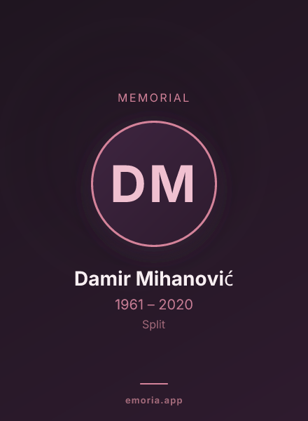 Memorial portrait of Damir Mihanović