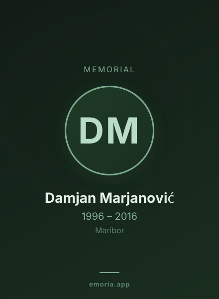 Memorial portrait of Damjan Marjanović