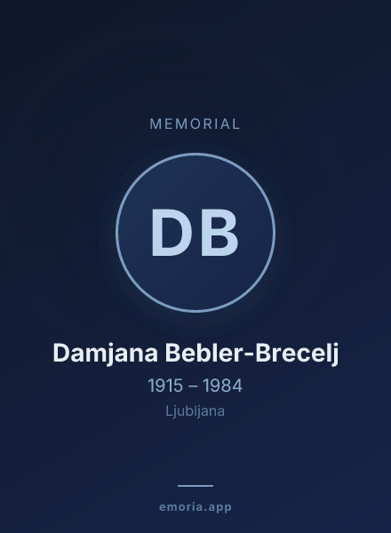 Memorial portrait of Damjana Bebler-Brecelj