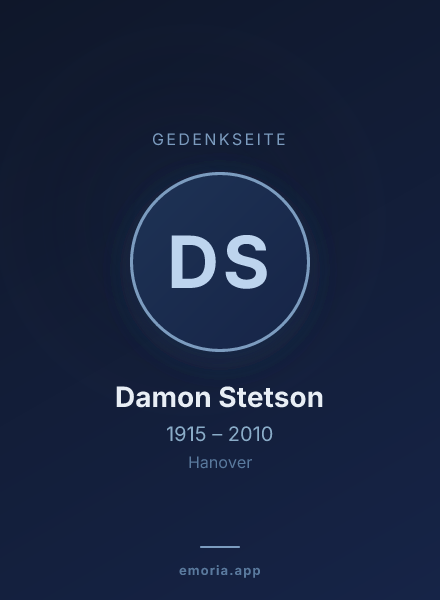 Gedenkportrait von Damon Stetson