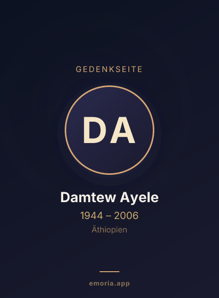 Gedenkportrait von Damtew Ayele
