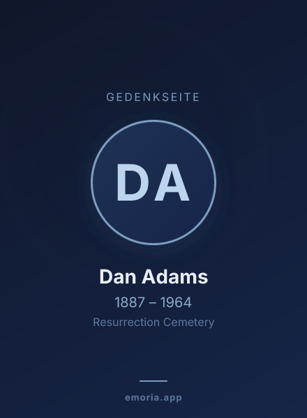 Gedenkportrait von Dan Adams