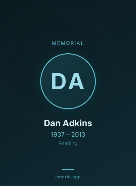 Memorial portrait of Dan Adkins