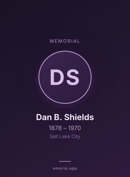 Memorial portrait of Dan B. Shields