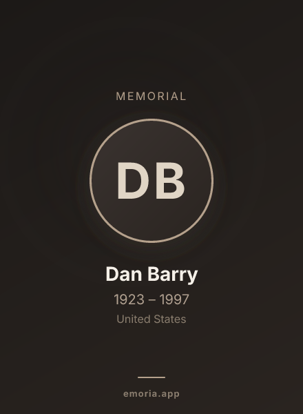 Memorial portrait of Dan Barry