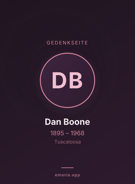Gedenkportrait von Dan Boone