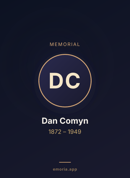 Memorial portrait of Dan Comyn