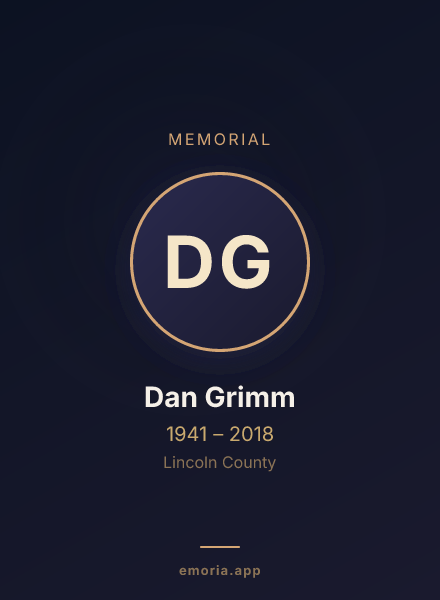 Memorial portrait of Dan Grimm