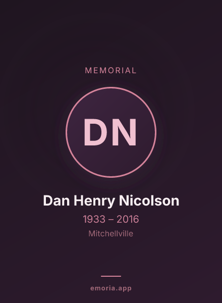 Memorial portrait of Dan Henry Nicolson