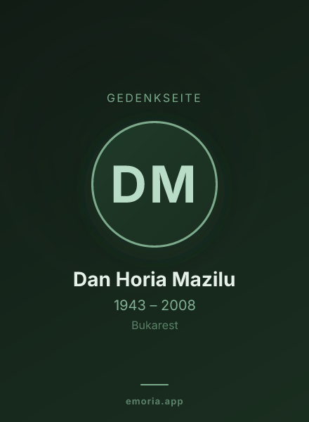 Gedenkportrait von Dan Horia Mazilu