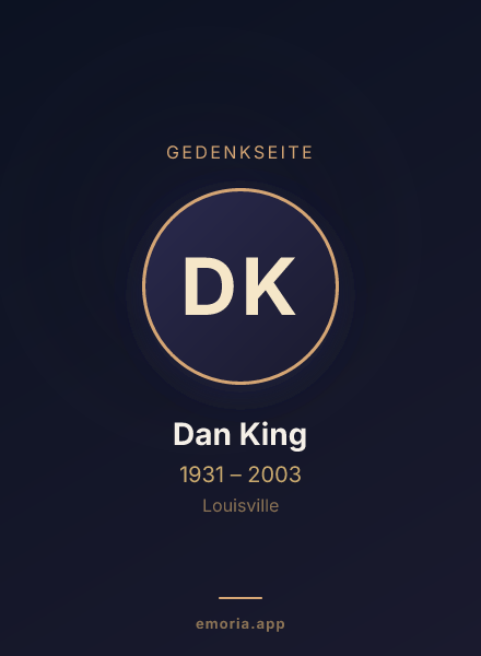 Gedenkportrait von Dan King