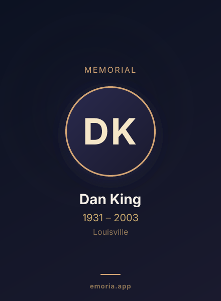 Memorial portrait of Dan King
