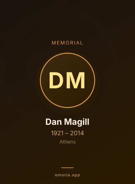 Memorial portrait of Dan Magill