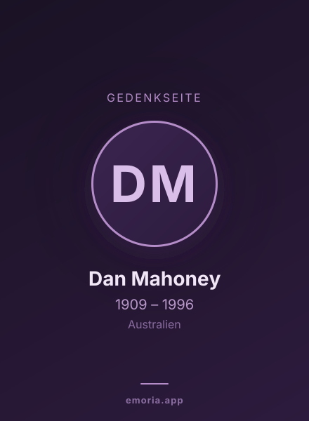 Gedenkportrait von Dan Mahoney