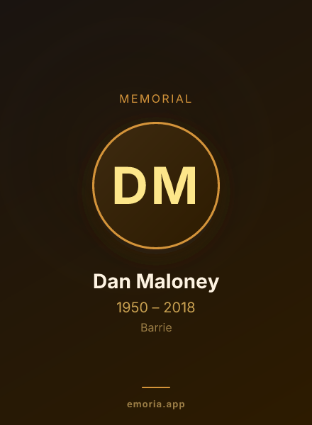 Memorial portrait of Dan Maloney