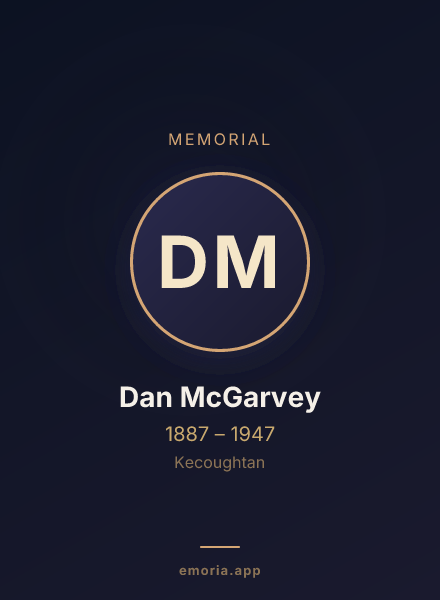 Memorial portrait of Dan McGarvey