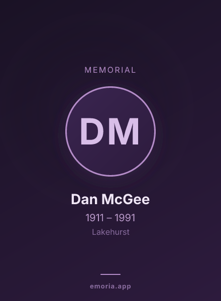 Memorial portrait of Dan McGee