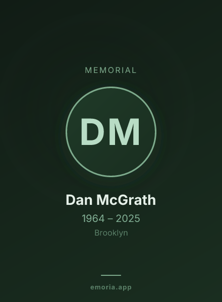 Memorial portrait of Dan McGrath