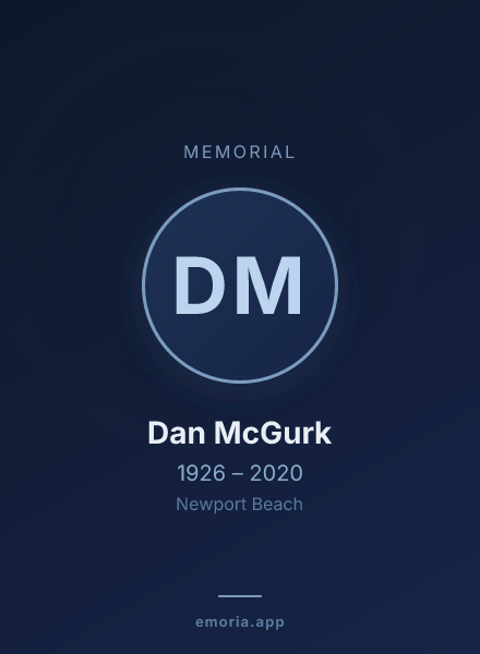 Memorial portrait of Dan McGurk