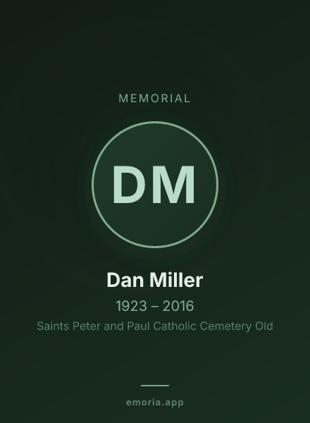 Memorial portrait of Dan Miller