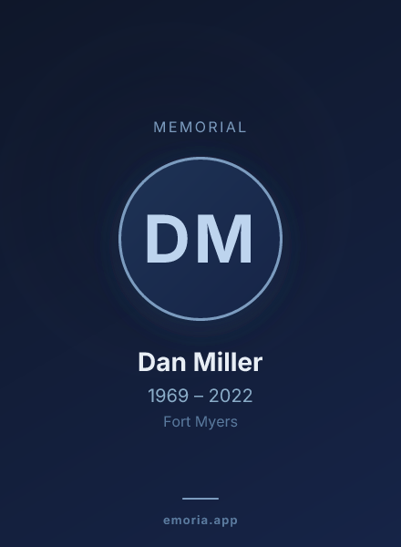 Memorial portrait of Dan Miller