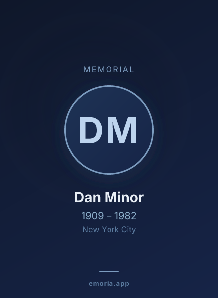 Memorial portrait of Dan Minor