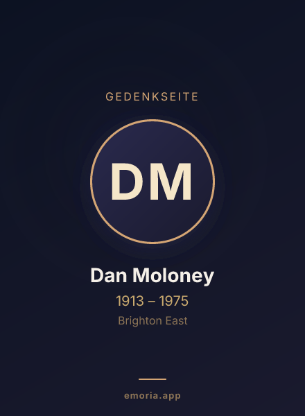 Gedenkportrait von Dan Moloney