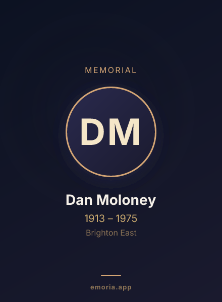Memorial portrait of Dan Moloney