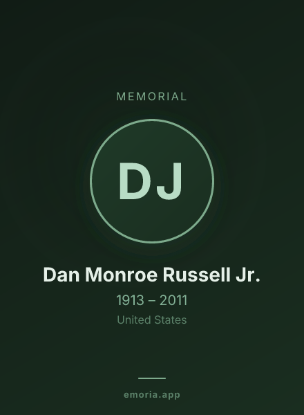 Memorial portrait of Dan Monroe Russell Jr.