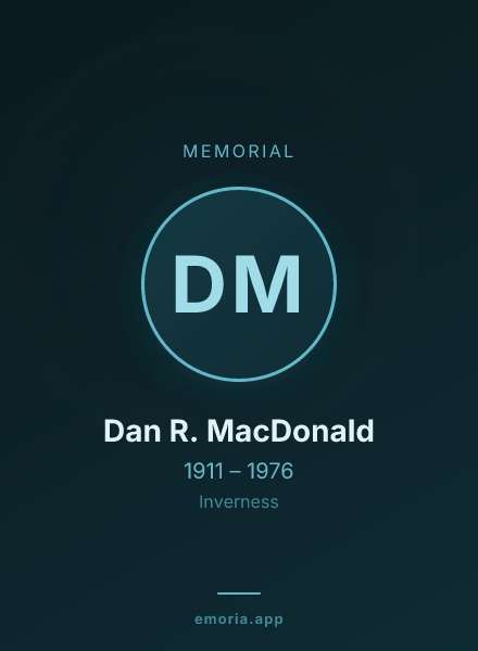 Memorial portrait of Dan R. MacDonald