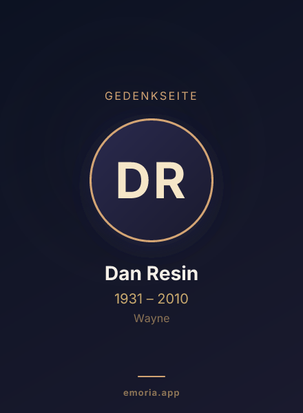 Gedenkportrait von Dan Resin