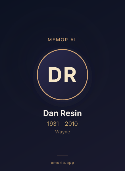 Memorial portrait of Dan Resin