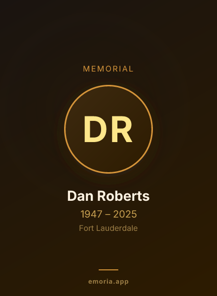 Memorial portrait of Dan Roberts
