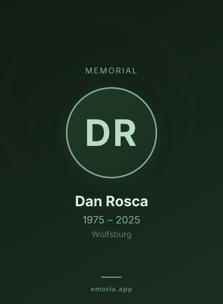 Memorial portrait of Dan Rosca