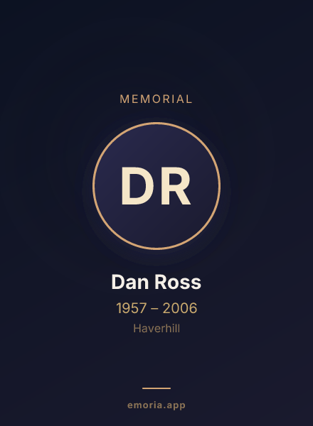 Memorial portrait of Dan Ross