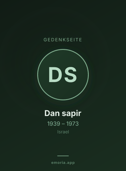 Gedenkportrait von Dan sapir
