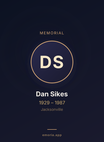 Memorial portrait of Dan Sikes