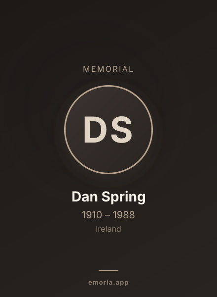 Memorial portrait of Dan Spring