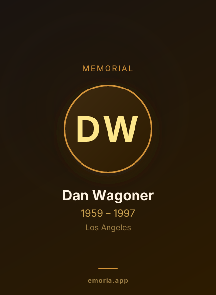 Memorial portrait of Dan Wagoner