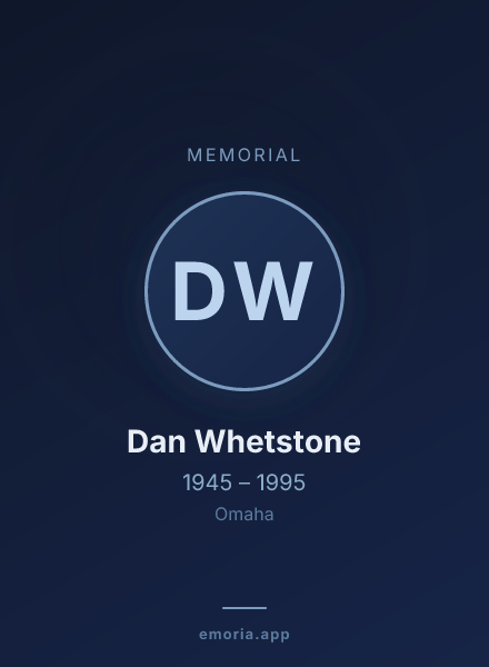 Memorial portrait of Dan Whetstone