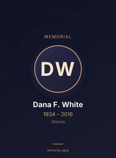 Memorial portrait of Dana F. White