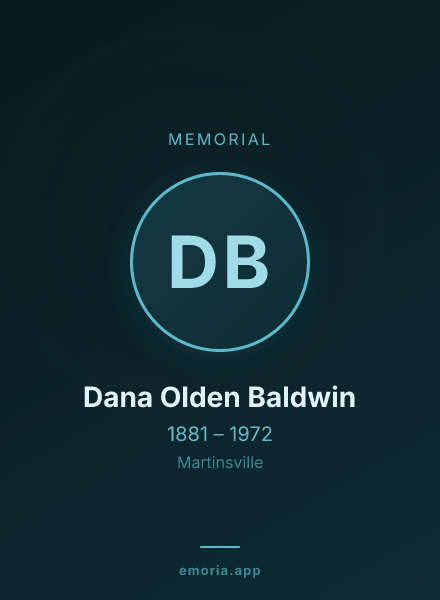 Memorial portrait of Dana Olden Baldwin