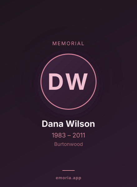 Memorial portrait of Dana Wilson