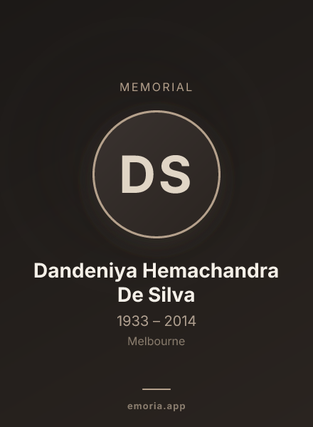 Memorial portrait of Dandeniya Hemachandra De Silva