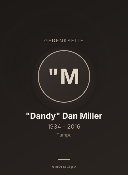 Gedenkportrait von "Dandy" Dan Miller