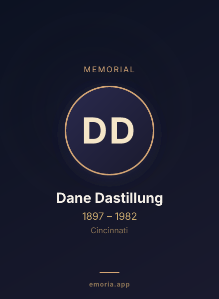 Memorial portrait of Dane Dastillung