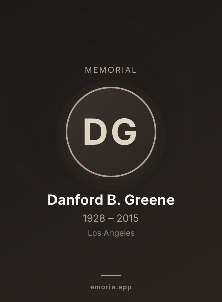 Memorial portrait of Danford B. Greene